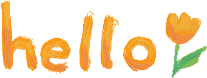 鲜艳复古丙烯画质感贴纸-你好