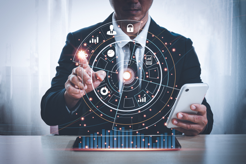 Businessman Using Digital Phone 